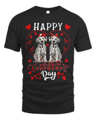 Happy Valentines Day Cute Hearts Shape Couple Dalmatians