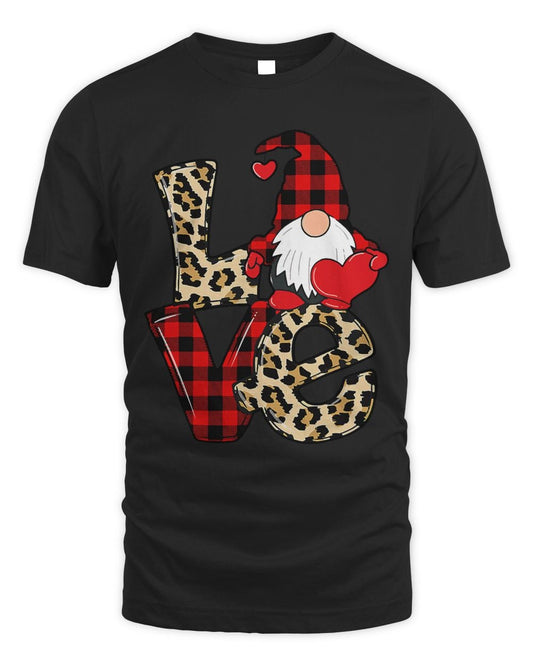 Cute Gnomes Valentines Love Leopard Plaid Couple Matching