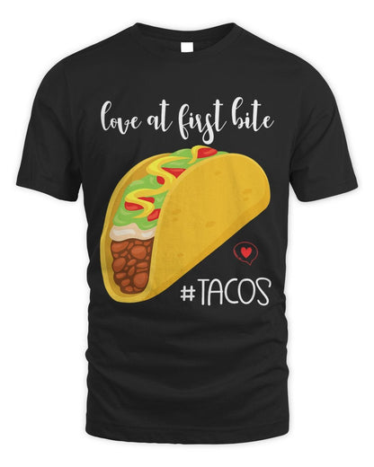 Love At First Bite Funny Valentines Taco Eating Couple